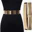 Women Fashion Mirror Metal Gold Plate Belt Elastic Stretch Metallic Obi Waist